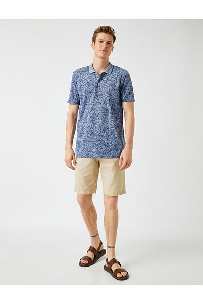 Koton Leaf Patterned Polo Neck T-Shirt