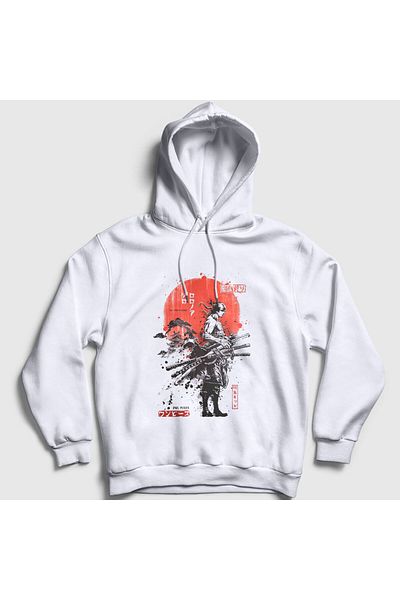 Presmono Unisex Λευκό Roronoa Zoro Anime Φούτερ με κουκούλα One Piece 353600 ττ