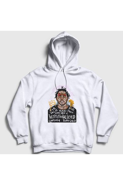 Presmono Φούτερ με λευκή κουκούλα Kendrick Lamar Unisex - 350567 ττ