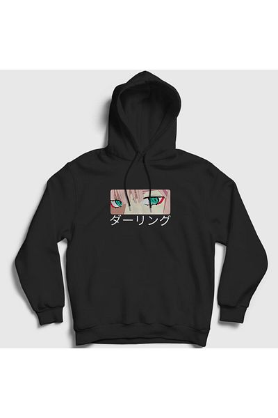 Presmono Unisex Black Zero Two Anime Darling στο φούτερ με κουκούλα Franxx 355159 ττ