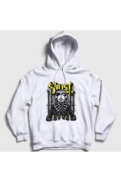 Presmono Λευκό φούτερ Unisex με κουκούλα Ghost - 395890 ττ