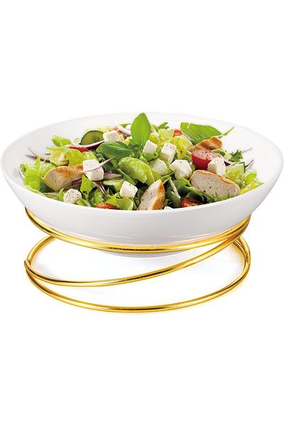 ORCHID 12.5Ò Round Ceramic Serving Bowl With Gold Stand