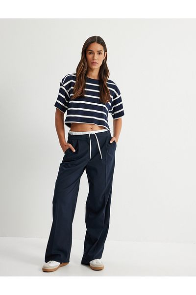 Koton Crop T-Shirt Short Sleeve Crew Neck Cotton