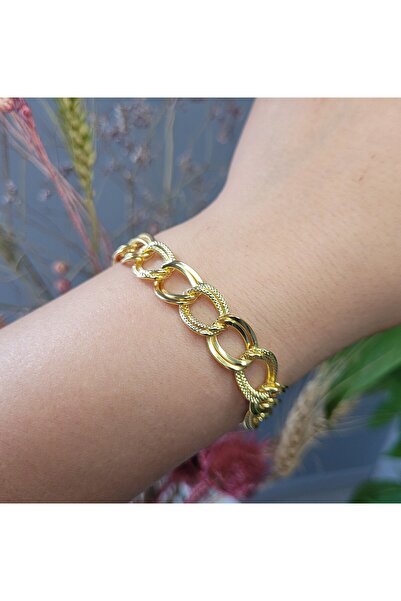 Ela takı Aksesuar Kalın Uzay Yolu  Altın çelik Bileklik