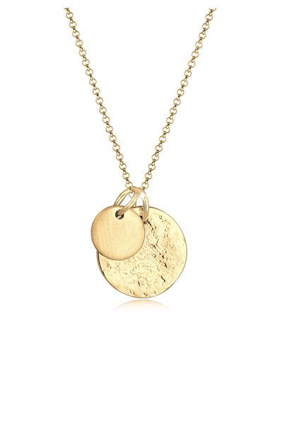 ELLI Necklace Ladies Plate Coins Geo Look In 925 Sterling Silver