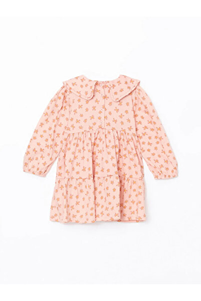 LC Waikiki LCW Kids Ekru Baskılı Çiçekli Kız Çocuk Elbise
