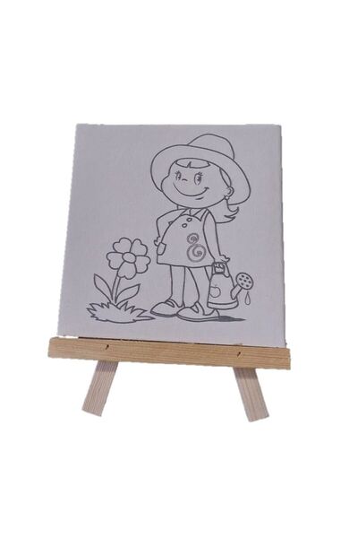 MEFGLOBAL MEF ŞÖVALELİ 6'LI MİNİ BOYAMA SETİ 15X15 DESENLİ TUVAL BOYAMA STAND