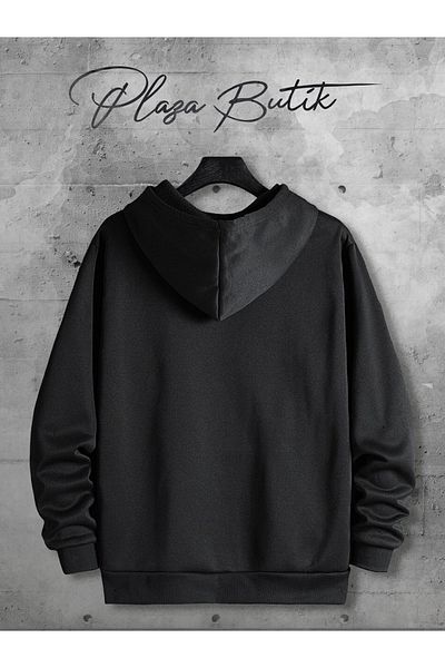 Plaza Butik Unisex Hooded I Don'T Care Printed Oversize Sweatshirt