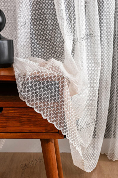 SAYDEMİR HOME Örme Geniş Petek Desenli Tül Perde Çoçuk Odası ve Mutfak Perdes...