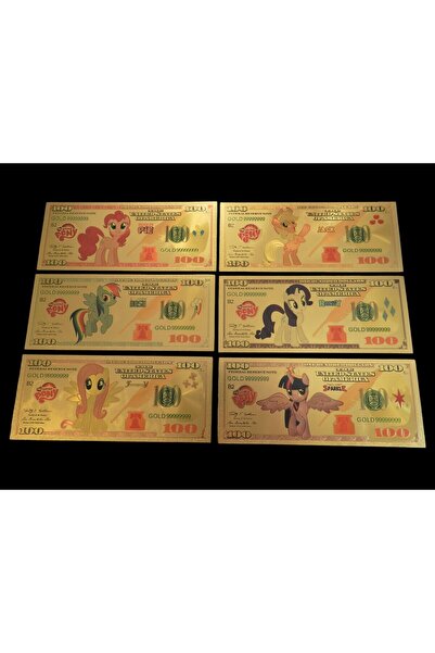 gold banknote My Little Ponny 24K Altın Kaplama 6lı Set