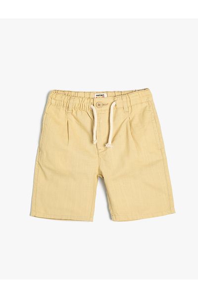 Koton Basic Chino Shorts Pocketed Cotton Tie Waist