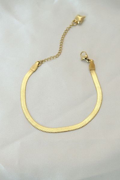 Skygo Steel Gold Color Italian Chain Bracelet