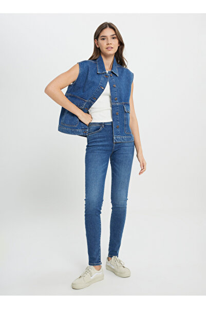 WRANGLER Mavi Kadın Yelek W242769318 Mid Indigo Dış Giyim