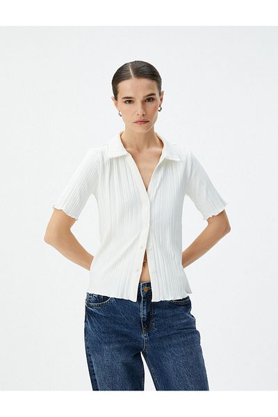 Koton Tricou cu mânecă scurtă, guler cu nasturi