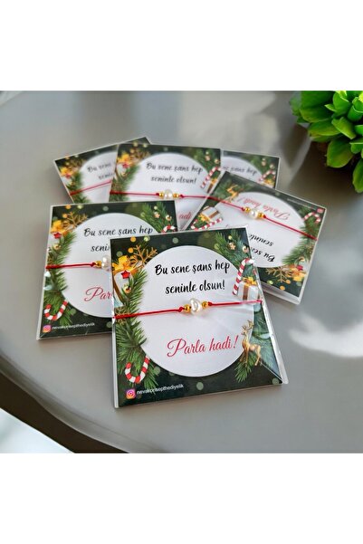 Nilgün Baymış Neva Konsept Hediyelik Yılbaşı hediyesi inci bileklik-şans bilekliği 10 adet -Yeni yıl,Yılbaşı bilekliği