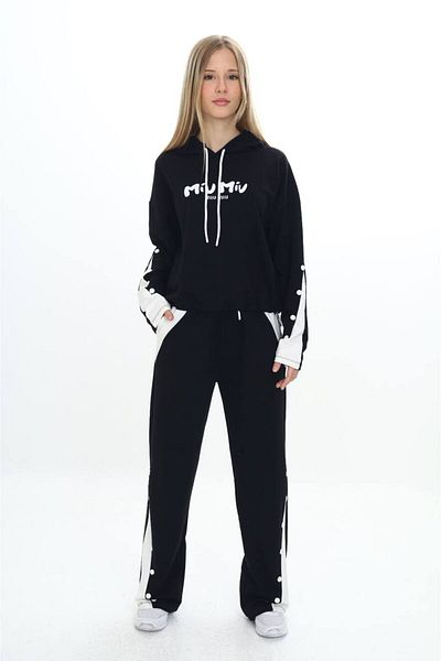 Pantulux Costum de trening cu glugă pentru copii, 100% bumbac, 2 fire din bumbac pieptănat-179