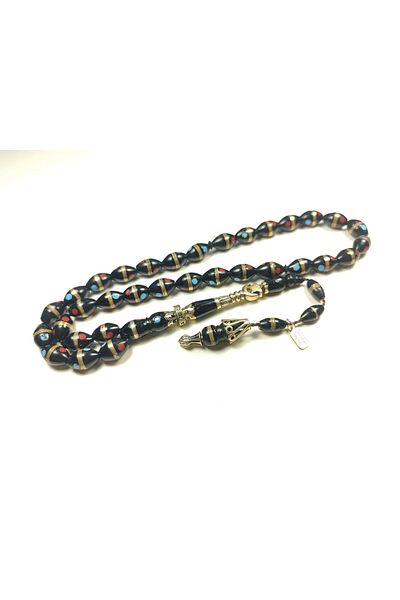 İskeçe Exclusive Halil Hilmi Master's Artifact Silver Embroidery Silver Spiral Enamel Kuka Prayer Beads Certified 6165