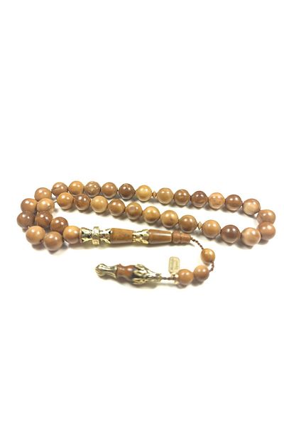 İskeçe Exclusive Halil Hilmi Master's Artifact Silver Embroidery Natural Kuka Rosary Certified 6168