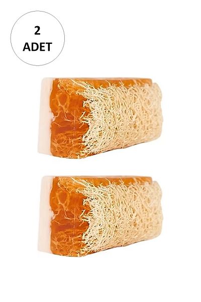 Royaleks 2 Pieces Natural Pumpkin Fiber Donkey Milk Soap