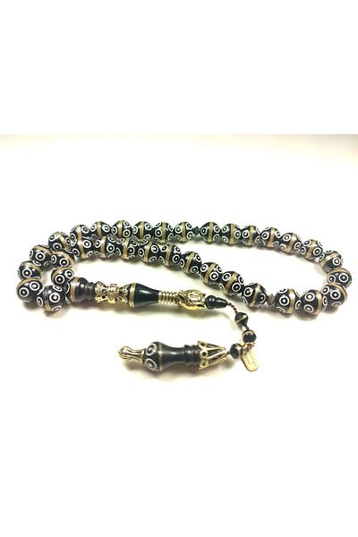 İskeçe Exclusive Halil Hilmi Master's Artifact Silver Embroidery Silver Spiral Enamel Kuka Prayer Beads Certified 6164