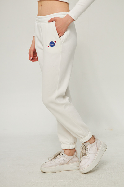 CrazyShopping Γυναικείο παντελόνι με 3 κλωστές, επικαλυμμένο με φλις εσωτερικά, με τσέπες και στάμπα