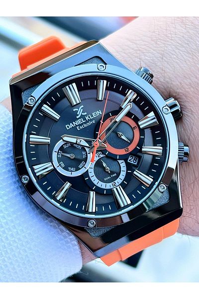 Daniel Klein Silicone Cord Inner Functions Active 30 Mt Water Resistant Men Wrist Watch Edk.10447.3