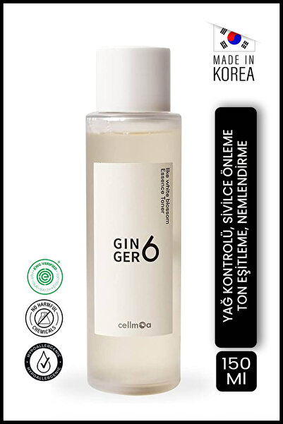 Ginger6 Beyaz Gül Gibi Tonik 150 ml|Yağlı ve Akneli Cilt Tiplerine Uygun|Beya...