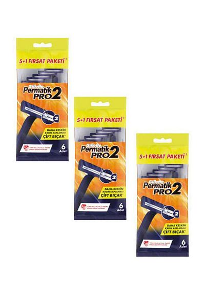 Gillette Permatik Pro 2 Razor Blades 6 Sachets 3 Pack