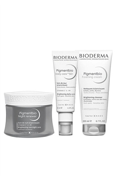Bioderma Pigmentbio Leke Serisi Gece Kremi Gündüz Kremi Temizleme Jeli Orijinal Boy Set