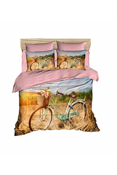 Fabeteks Bicycle Nostalgia 3D Double Duvet Cover Pillow Set