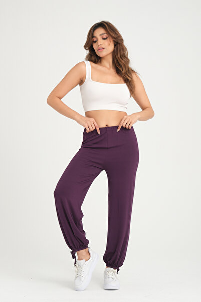 CrazyShopping Women's Adjustable Leg Large Size Loose Knitted Trousers Shalwar