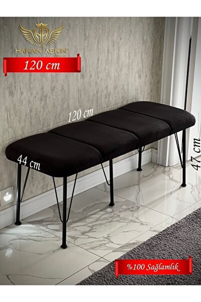 BY HAKAN AŞKIN Metal Ayaklı 120 Cm %100 Mdf Babyface Puf & Bench Tekli 2024 (7 CM SÜNGER EXTRALI)