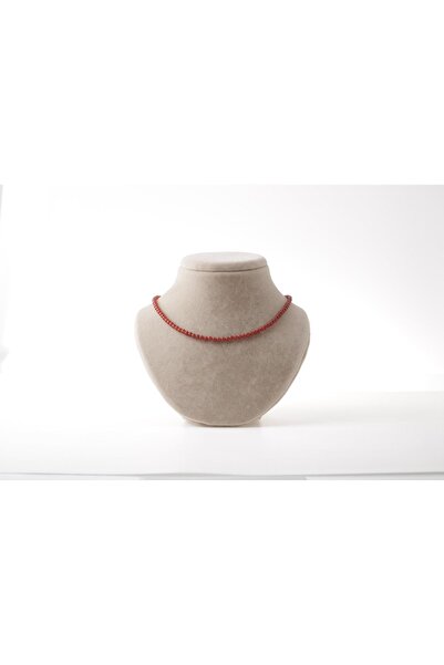 OSMANLI DOĞAL TAŞ Kırmızı Akik 4mm Doğal Taş Dizi Kolye