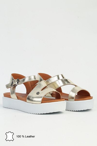 Pierre Cardin PCK-5003 Model Gold Γυναικεία Δερμάτινα Σανδάλια