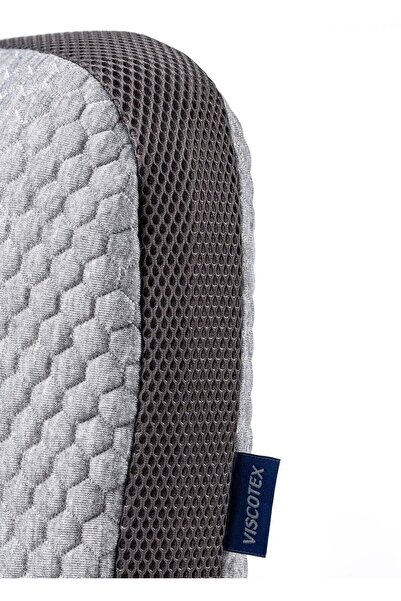 VİSCOTEX Visco Orthodox Pillow - Natural Lif, Air Channel Neck Support 56X37X12 Cm, Gray