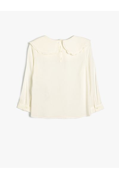 Koton Bluse mit weitem Babykragen und langen Ärmeln aus Viskosestoff