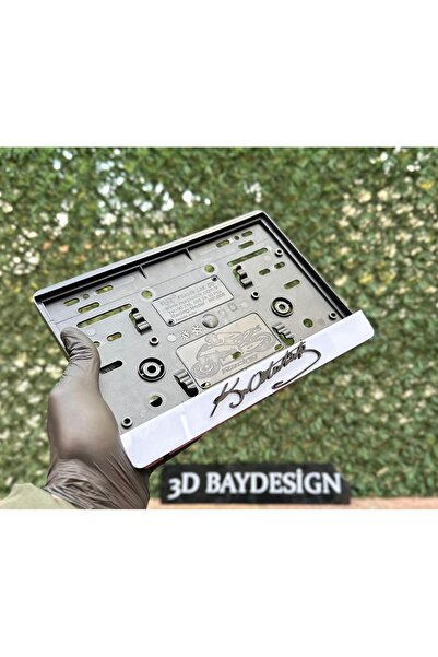 3dbaydesign Mustafa Kemal Atatürk Imzalı Motorsiklet Plakalığı Beyaz Siyah