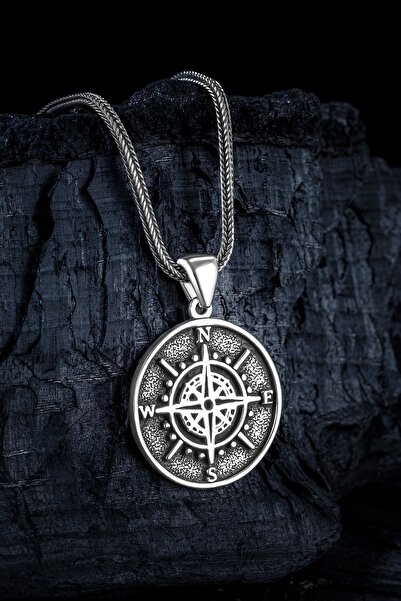 OSMANLI GÜMÜŞ Erkek Gümüş Kolye - 925 Ayar Gümüş Tilki Kuyruğu Zincirli Yuvar...