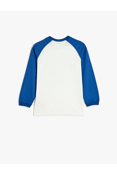 Koton Dog Printed Cotton Long Sleeve Crew Neck T-Shirt