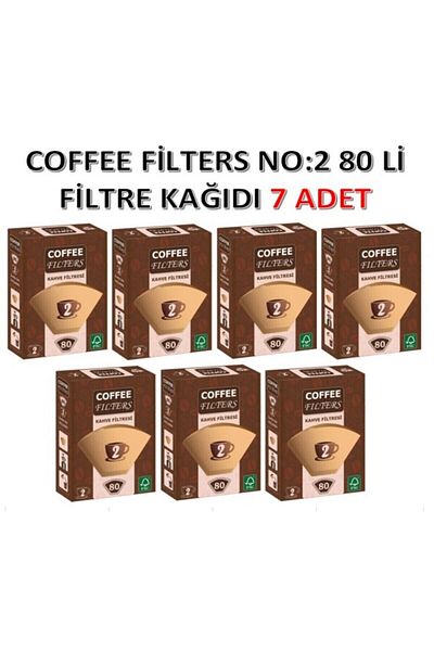 Coffee Filter Paper Number 2, 7 Boxs of 80, Total 560 Pieces