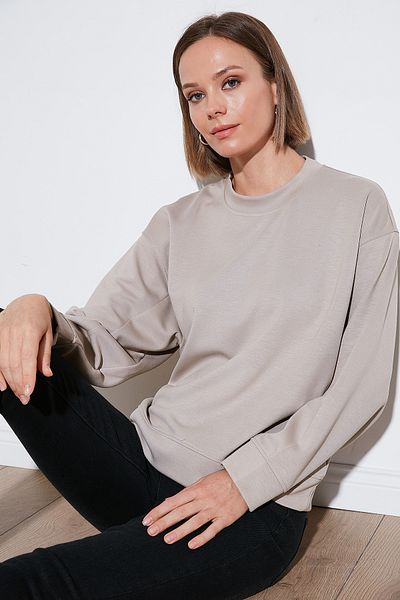 Lela Scuba Fabric Oversize Crew Neck Sweat - 5865879