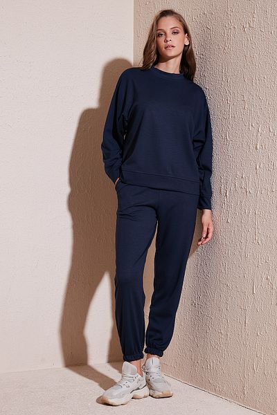 Lela Суитшърт с кръгло деколте Scuba Fabric Oversize 5865879