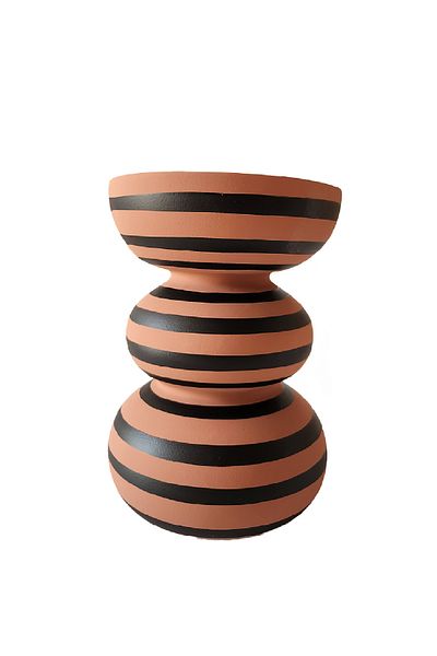 Minteks Mara Small Vase - Black/Terracota Colors