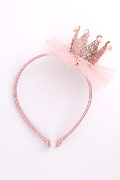 Le Mabelle Rose Pearl Queen Tulle Girl's Crown
