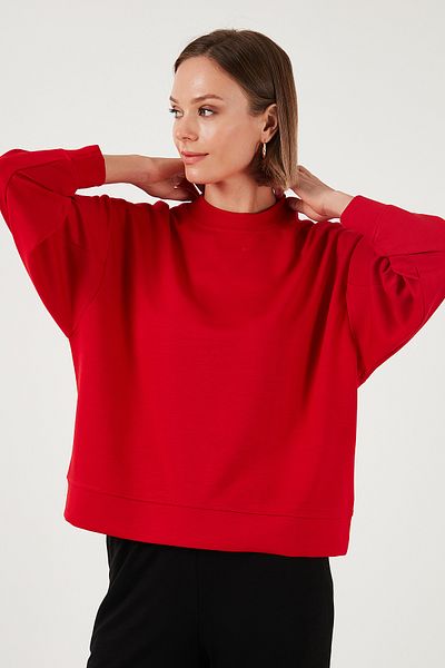 Lela Scuba Fabric Oversize Crew Neck Sweat 5865879