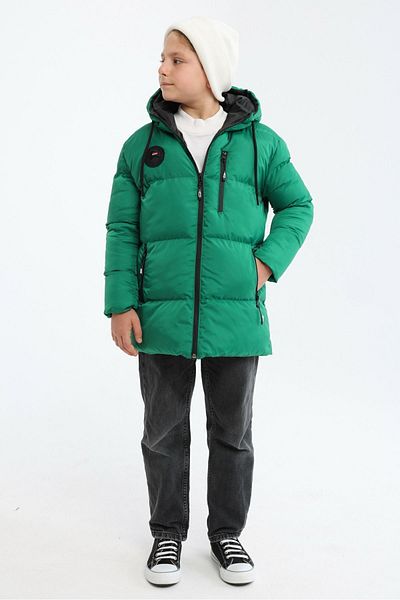 QAWWA Boy's Fiber Hooded Windproof Puffer Winter Jacket