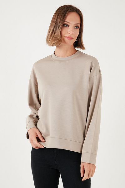 Lela Scuba Fabric Oversize Crew Neck Sweat - 5865879