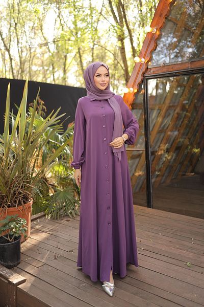Nissra Ankanoor أرجواني فاتح كامل الطول بأزرار Ferace Anka 255000
