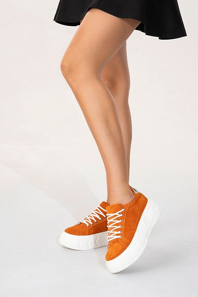 Zeynep Sıradağlı Arvil Orange Suede Women's Sneakers