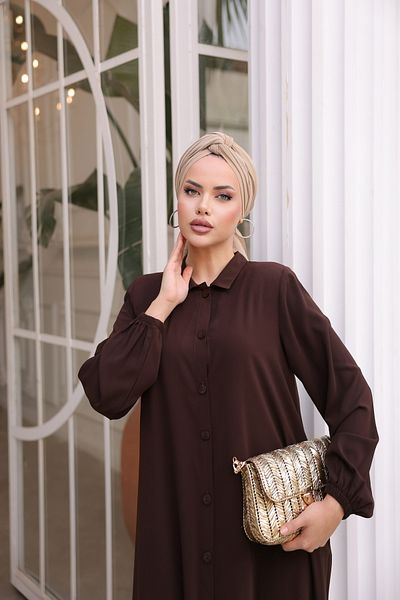 Nissra Ankanoor Bitter Brown Ολόσωμο Κουμπωτό Ferace Anka 255000